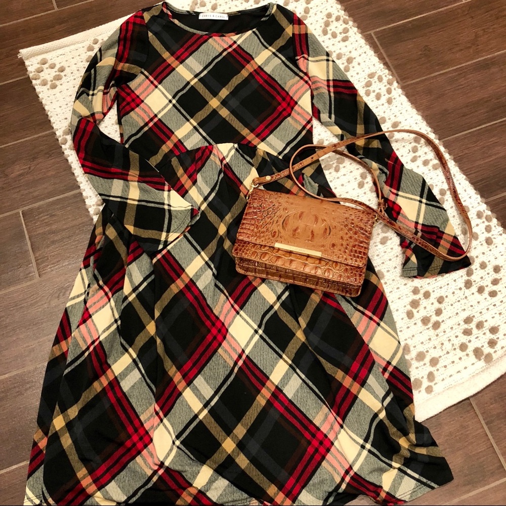 Chris & Carol plaid midi dress